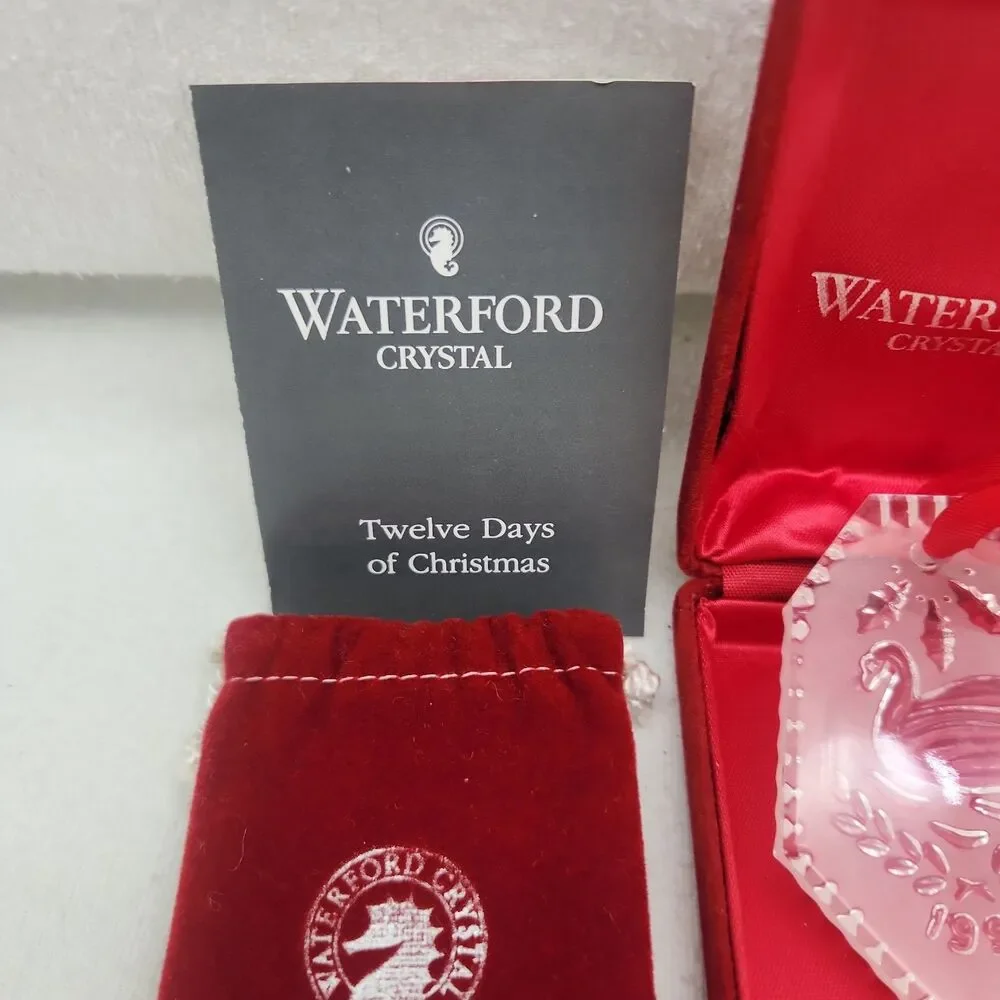 Ornament Waterford Crystal 12 Days of Christmas Collection 7 Swans 1990 NEW
